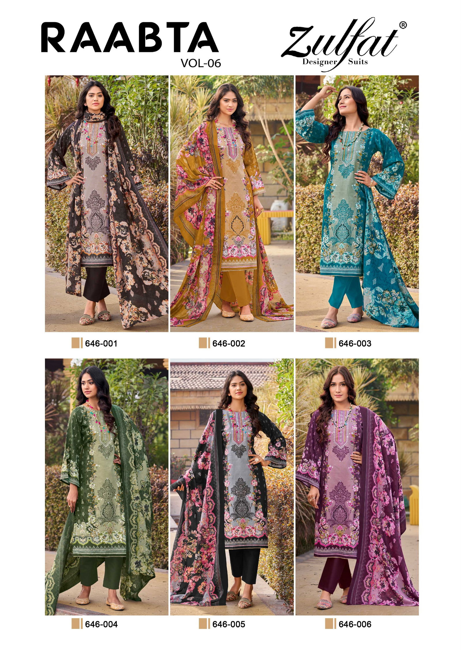 Raabta Vol 6 By Zulfat Jam Cotton Printed Dress Material Suppliers In India
